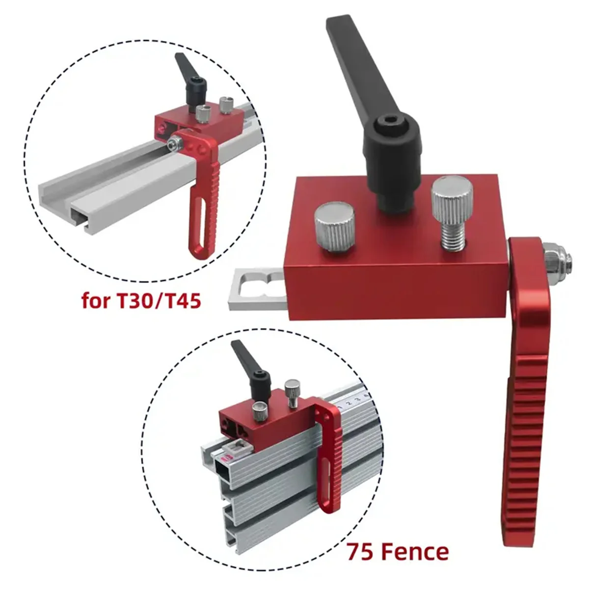 Alloy Steel Adjustable Fence Flip Stop Universal T-Slot Miter Track Compatibility Durable Accurate Length Limit Woodworking Tool