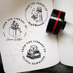 From the library of stamp ex libris self inking book stamp This book belongs to personalized library ink stamp Bookplate Stamps