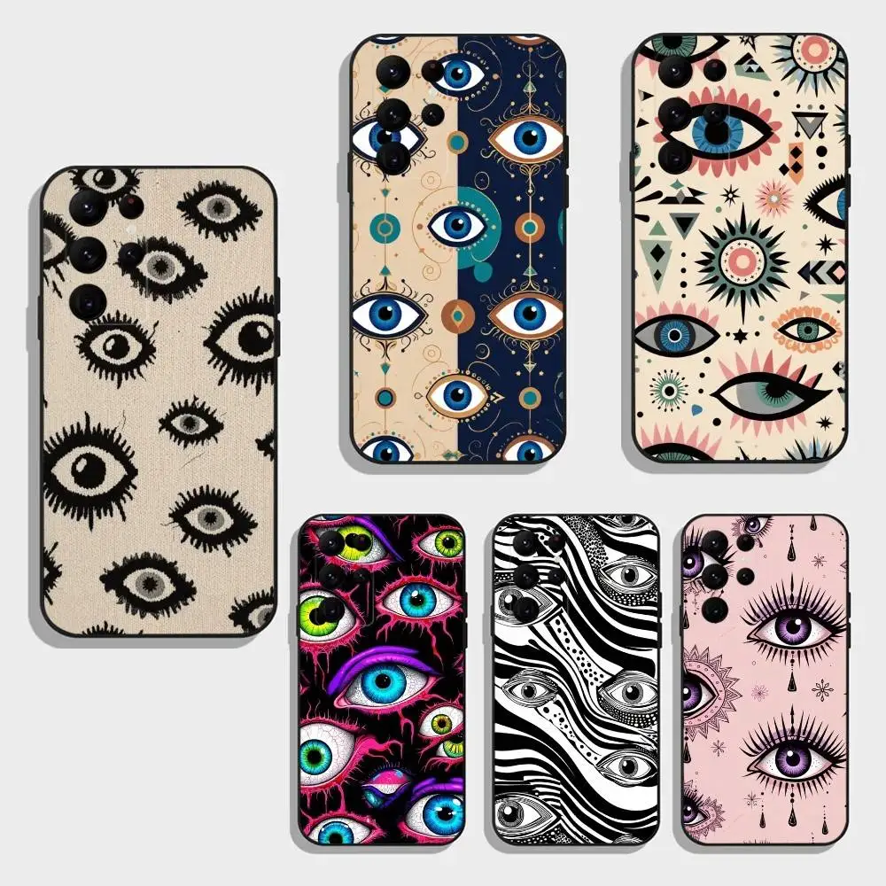

E-Eye A-art Phone Case For Samsung S25,S24,S23,S22,S21,S20,Plus,Fe,Lite,Others Black Cover