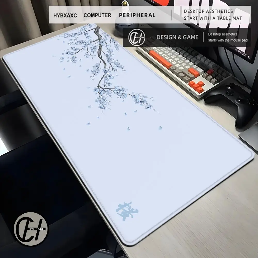 

Japan Cherry Blossom Mouse Pad Gray Laptops Gaming Deskmat Sakura Mousepad Anime Office Carpet Gamer Keyboard Computer Desk Mat