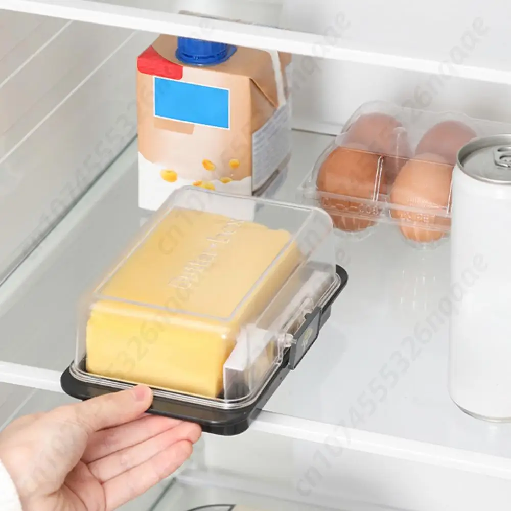 أطباق زبدة محكمة الغلق مع غطاء وسكين شرائح الجبن صندوق تخزين التعبئة والتغليف صينية زبدة بلاستيكية محكمة الغلق لمستلزمات المطبخ #4