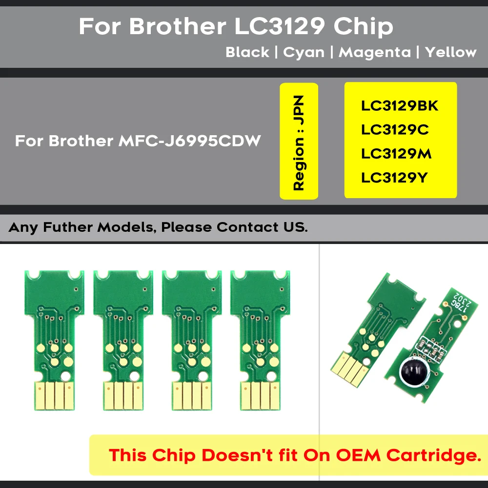 JAPAN LC3117 LC3119XL LC3129 J6995 J6980 J6590 J6580 Cartridge Chip For Brother MFC-J6980 MFC-J6580 Printer Ink Cartridges