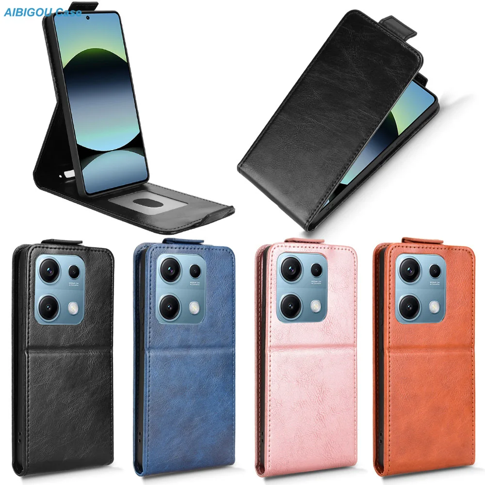 Redmi Note 14S 13 Pro 4G Note14 S Flip Vertikale Hülle Luxuriöses Retro-Leder-Buchetui mit Kartenhalter Vollständige Abdeckung für POCO M6 PRO Handytaschen