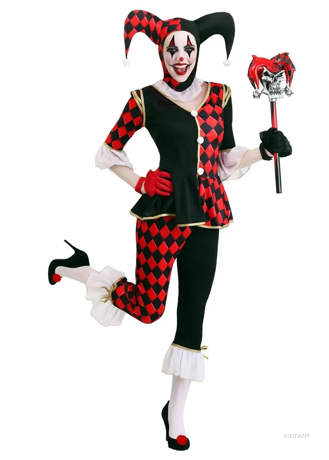 

Halloween Carnival Women's Sexy Fun Circus Clown Role Play Costume Performance Evil Ghost Funny Costume