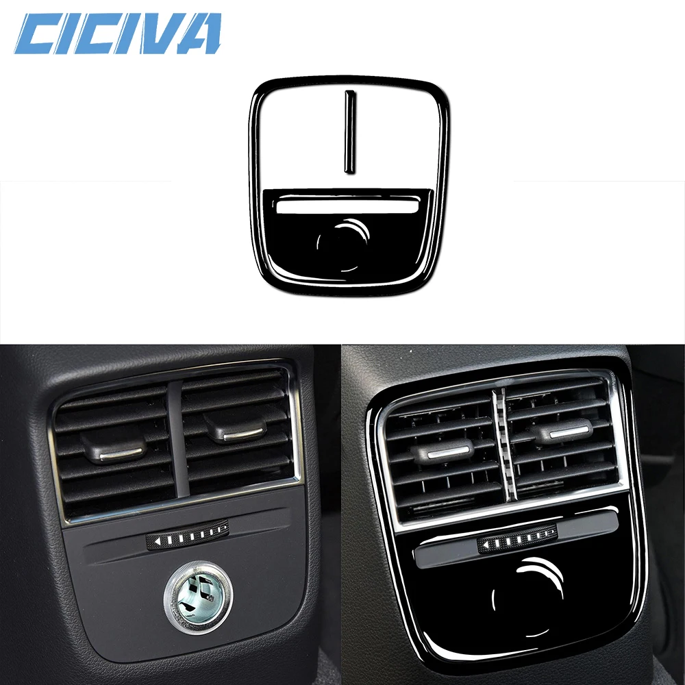 For Audi A3 S3 RS3 8V 2013-2019 Piano Black Rear Air vents Cigarette lighter Panel Cover Car inside Trim Accessories Sticker