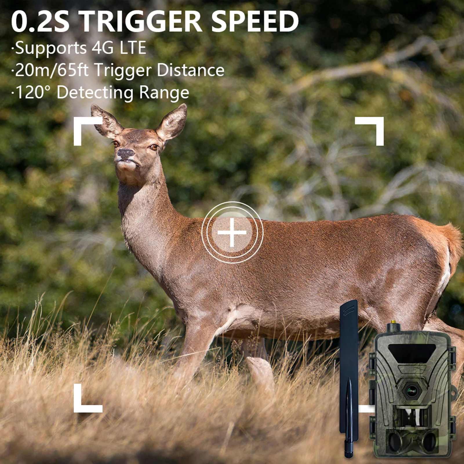 4G Trail Kamera 4K Jagd Kamera mit SIM Karte 60MP Fotos Schnelle Trigger Wildlife Kamera Infrarot Kamera nachtsicht Kamera