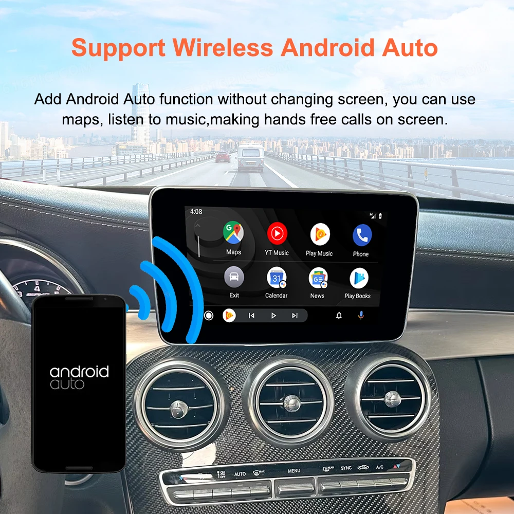 REEIIO Drahtlose Apple Carplay-Schnittstelle Android Auto NTG5.0 System Decoder-Box Modul für Mercedes Benz C/GLC/S Klasse W205 W253 – Detail 6