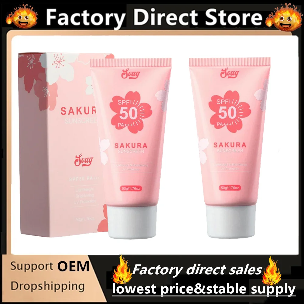 

2Pcs Sunscreen Spf 50 Face Korean Products Sunblock Cream Sunscreen Body Lotion Refreshening High Sun Protection Skin Care