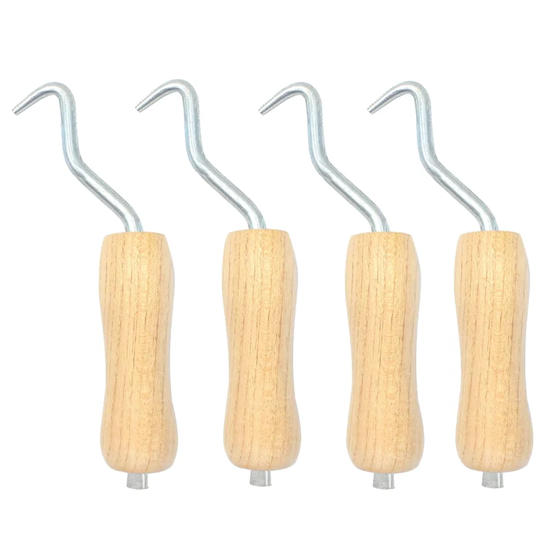 BAAU Rebar Twister With Wooden Handle Concrete Iron Wire Tie Twister Tool Hand Steel Tie Tool For Fence Twisting 4 Pack