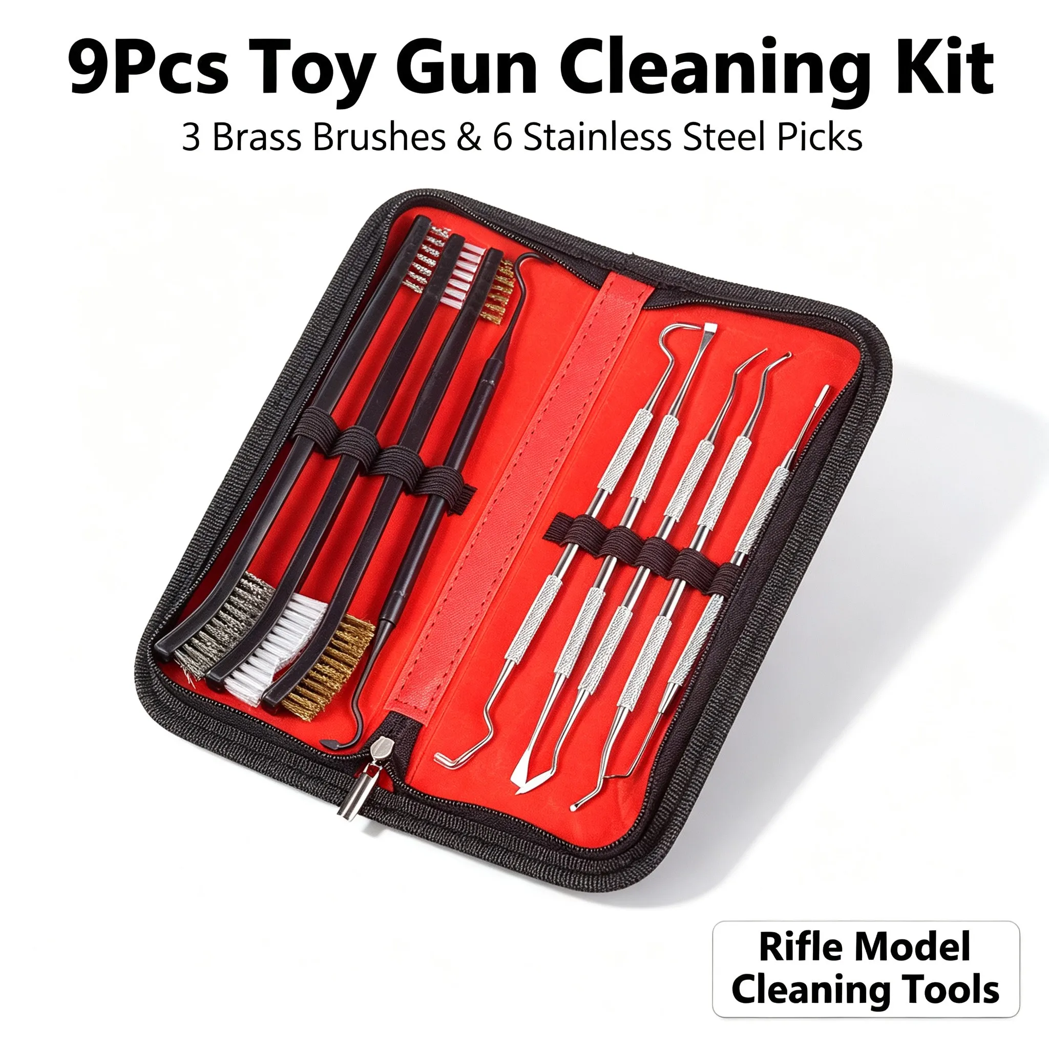 Model Kit Tool Set - 9 buah Set Peralatan Pembersih Senjata