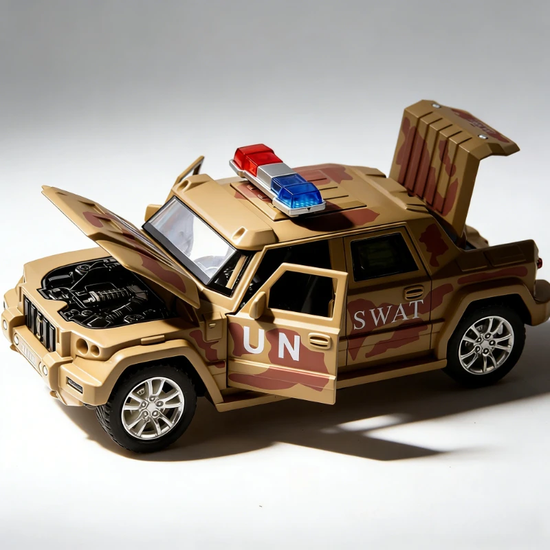 

1:32 scale simulation public security vehicle armed police model car alloy car model SUV off-road vehicle sound and light car