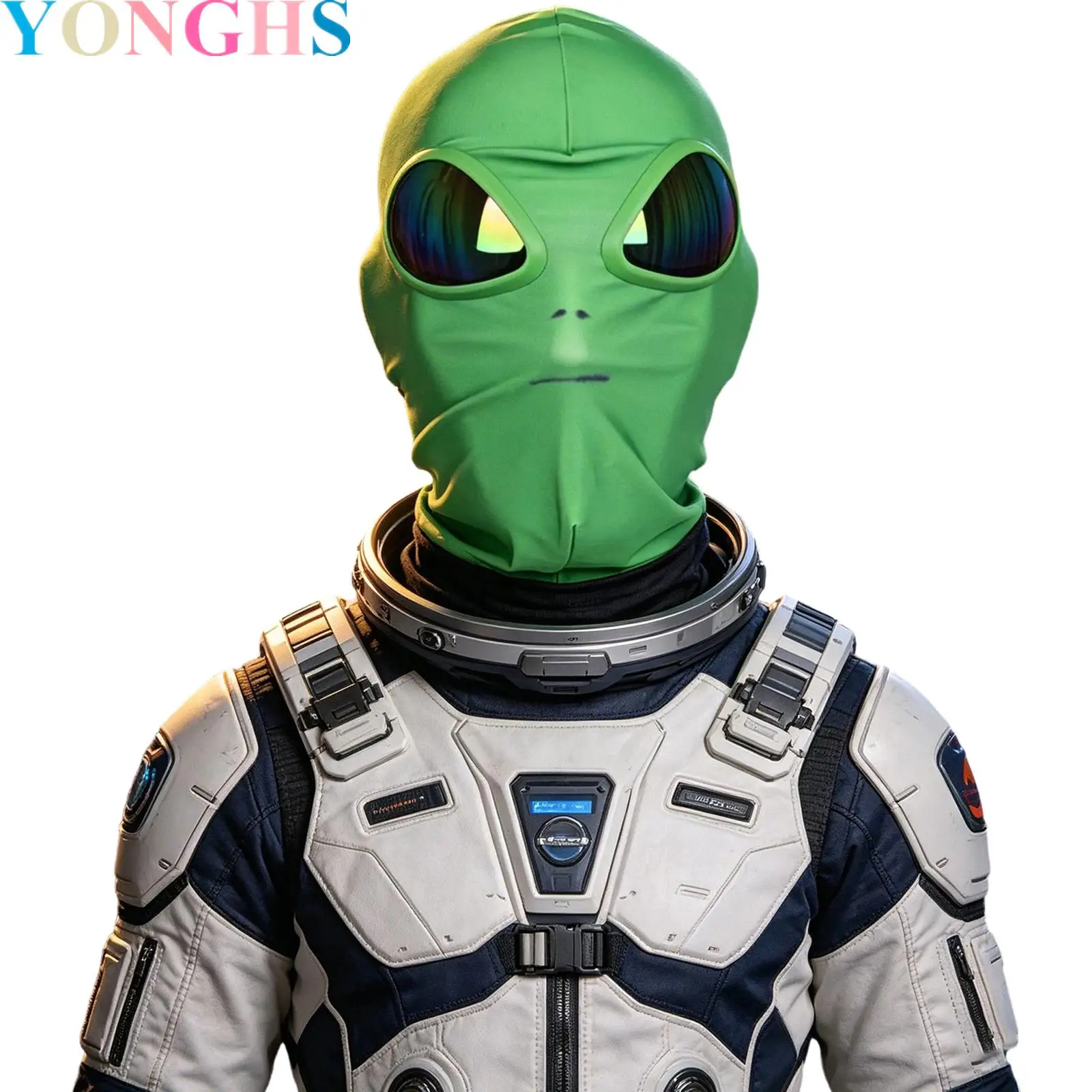 

Adults Alien Mask with Built-in Gradient Lens Glasses Full-head Full-face Balaclava Halloween Cosplay Cycling Hood