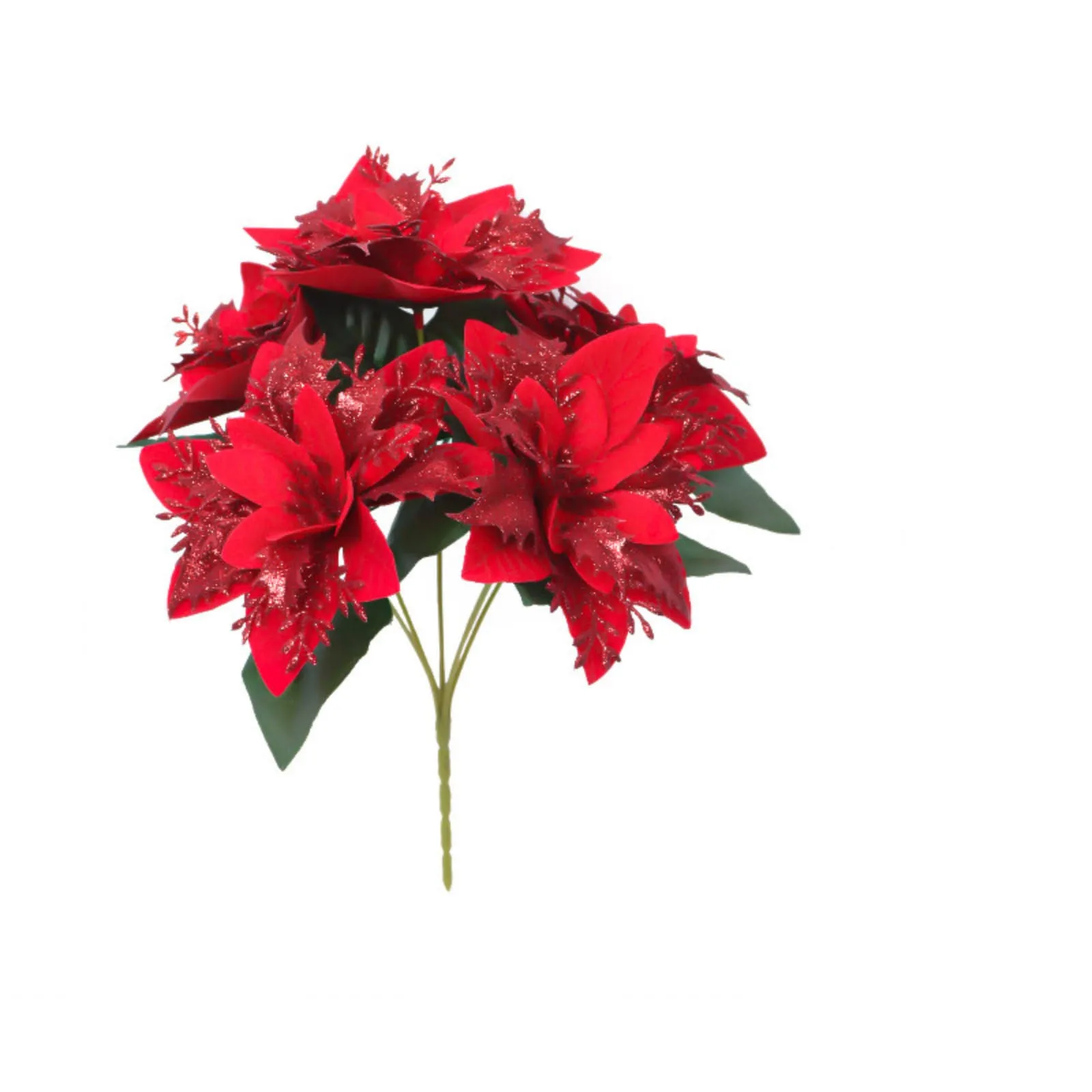 عيد الميلاد باقة البونسيتة الاصطناعية احتفالية أصيص ورد صناعي زخرفة عطلة ديكور داخلي المنزل حفلة عيد الميلاد الديكور #1