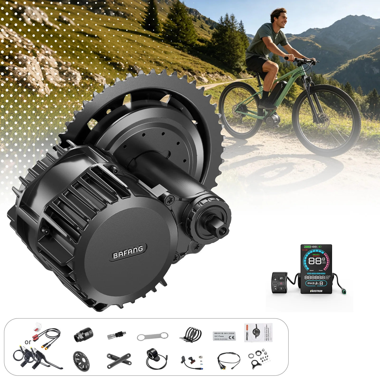 Mid Drive Conversion Kit 1000W - Bafang-電動自転車モーターキット,48v, 52v, 1000w, bbshd, bbs03, m615