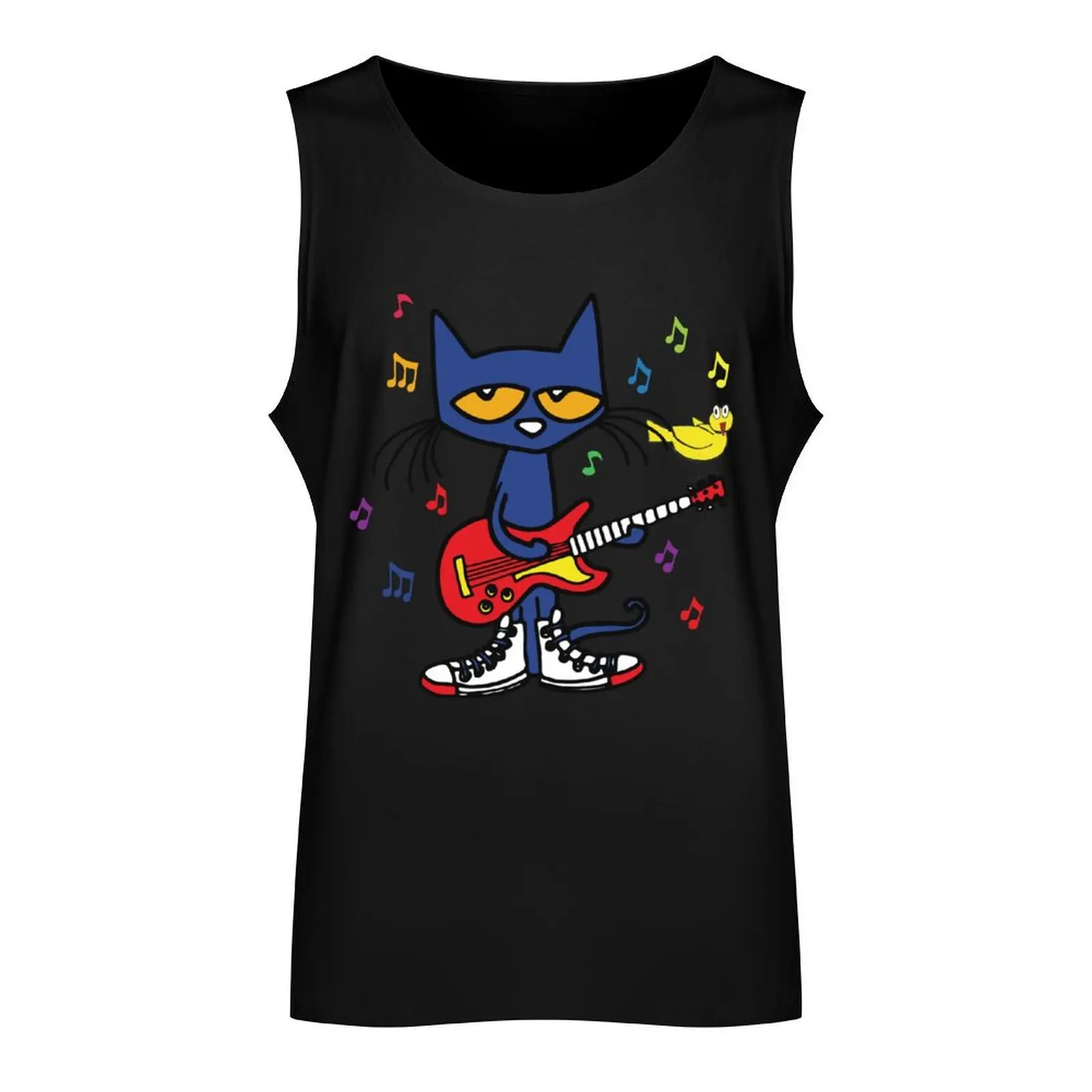 Rock and Read Yellow Bird Pete the Cat with his Red Guitar and white Shoes Tank Top Working vest running shirt underwear