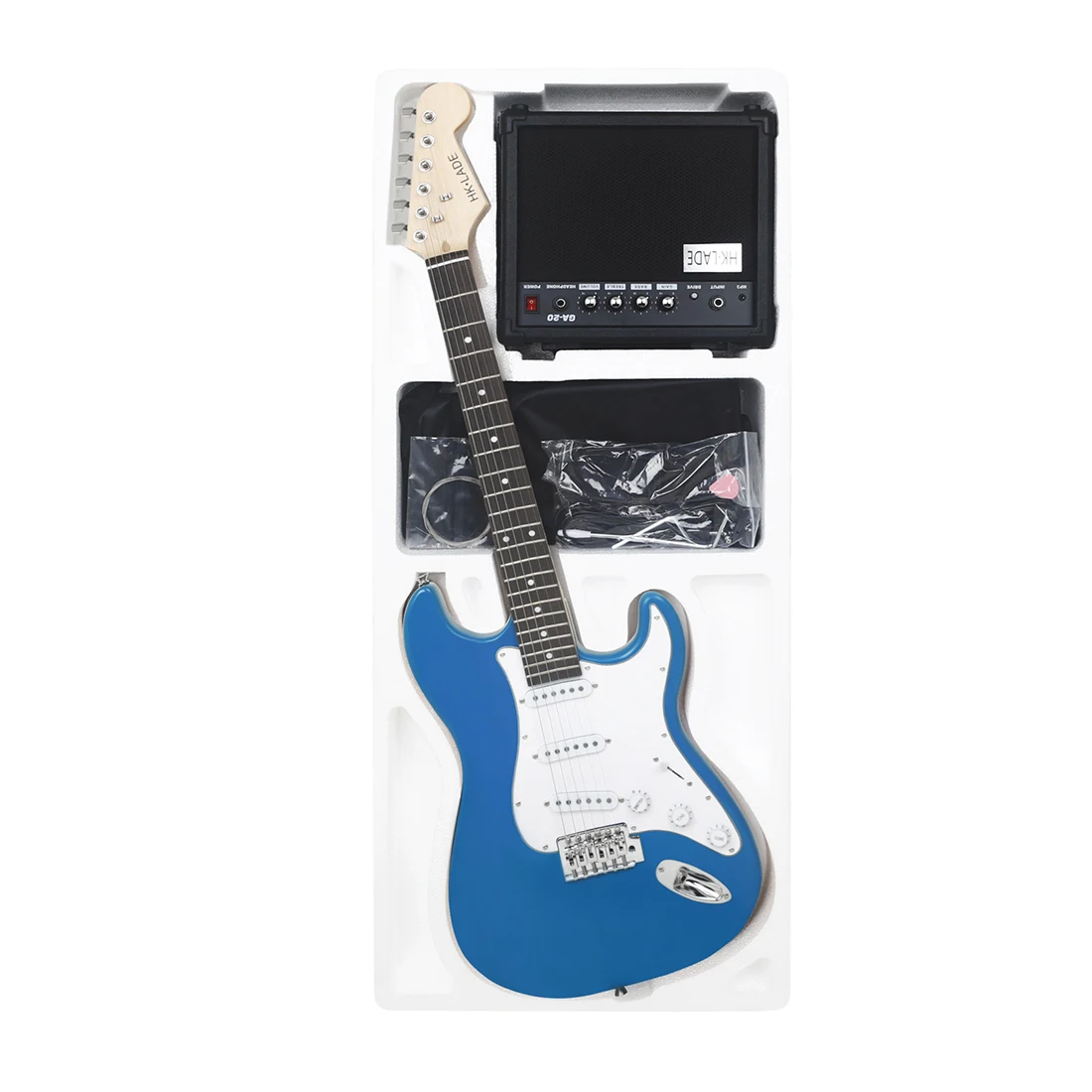 HK·LADE 39 Inch Electric Guitar 6 Strings 22 Frets Maple Body Rosewood Fingerboard Electric Guitarra With Bag Amp Strap Tuner