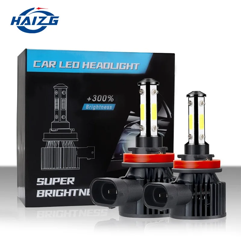 HAIZG NewD6CarledHeadlight in-Line Four-Side LuminousLEDHeadlightH11 9005Car Lights