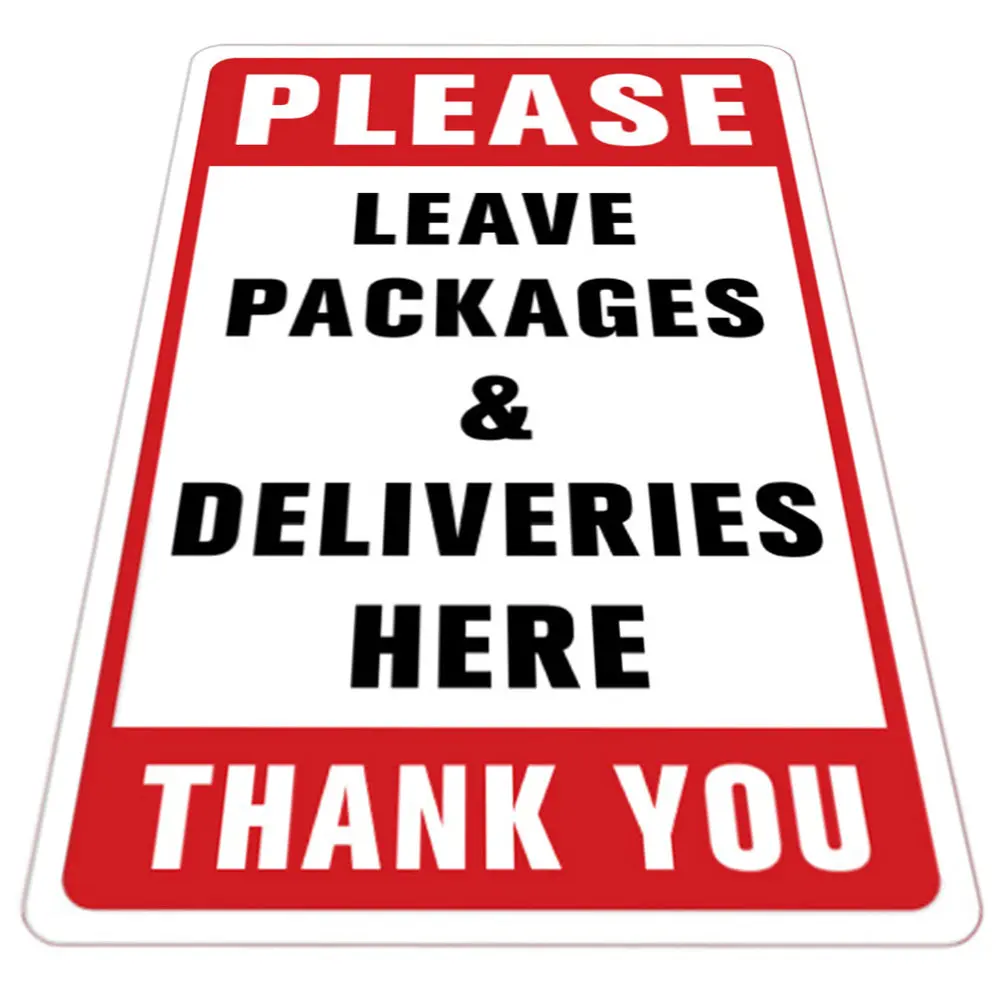 Delivery Sign Sticker Please Leave Packages Here PVC Wall Sticker Large Visible Self-Adhesive Waterproof for Smooth Surfaces