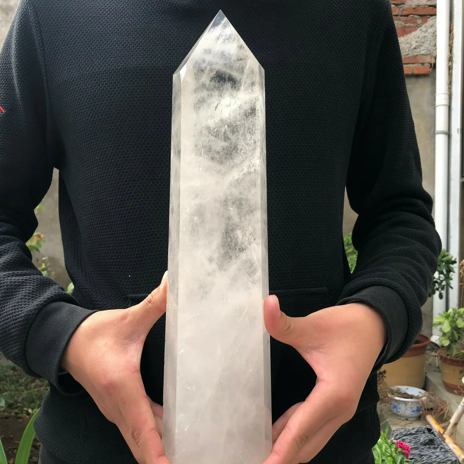 Big Wand Natural Crystal Clear  Transparency Quartz Point Healing Stone Hexagonal Prisms Obelisk Wand Stone Home Decor