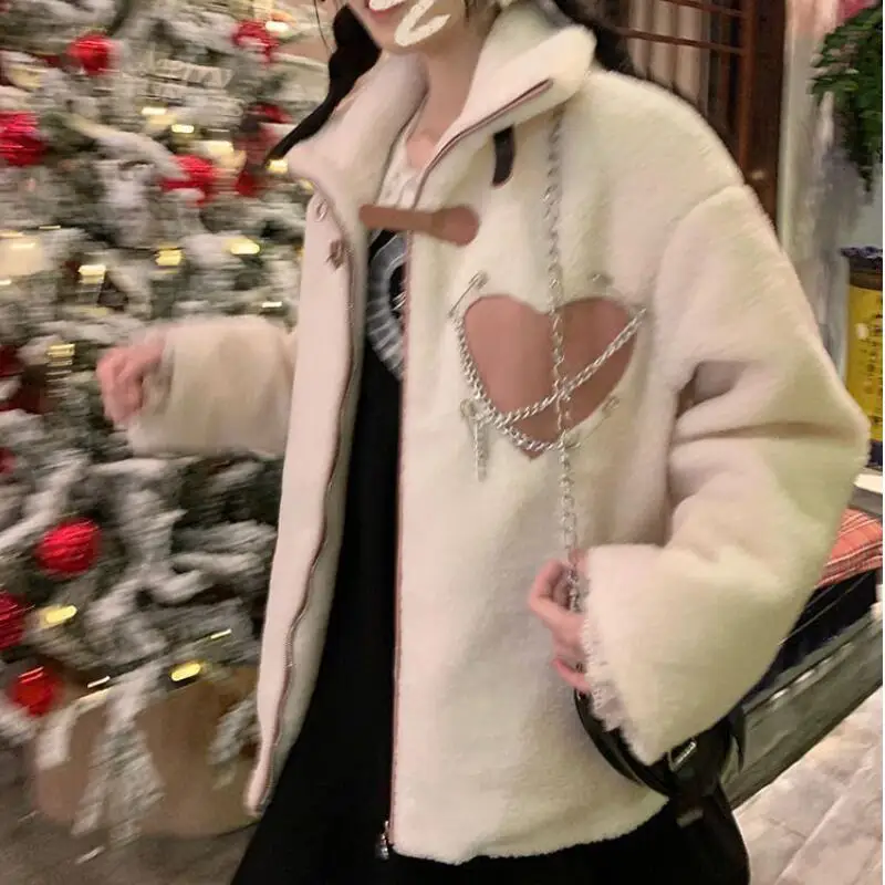 2026 mujeres Otoño Invierno nuevo estilo Stand Collar estilo occidental Casual Comfortcoat moda suelta cálida Chaqueta de algodón grueso sin terciopelo