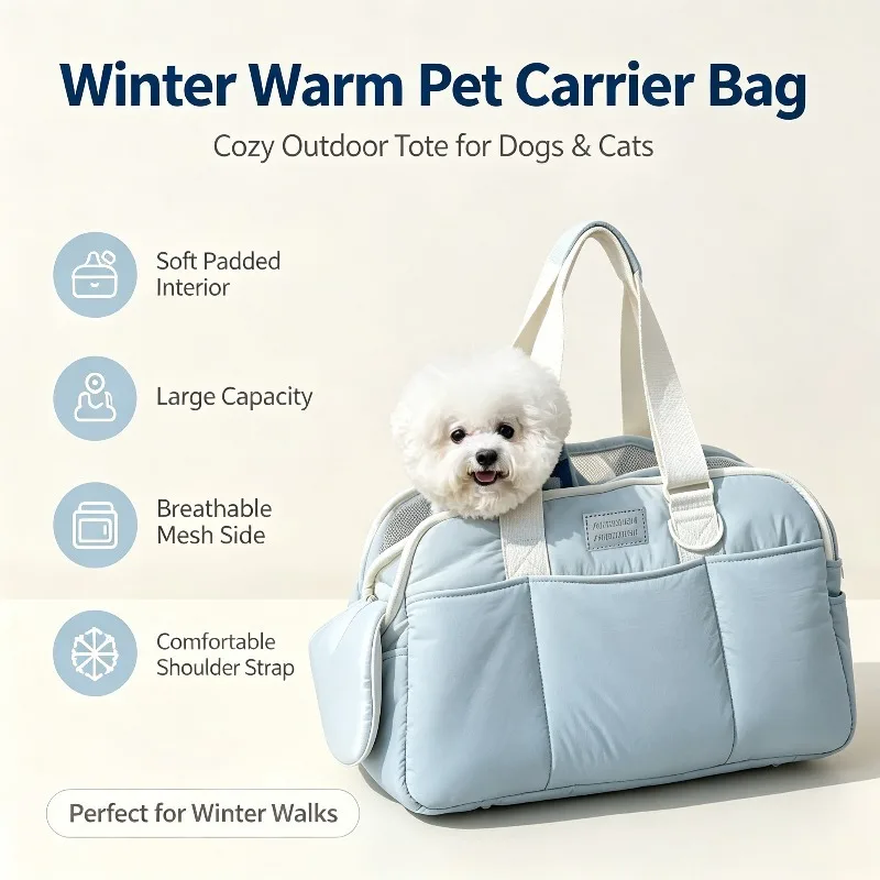 Portable Pet Backpack for Cats And Dogs Breathable Single Shoulder Bag Autumn Winter Warm Travel Outdoors Large Capacity