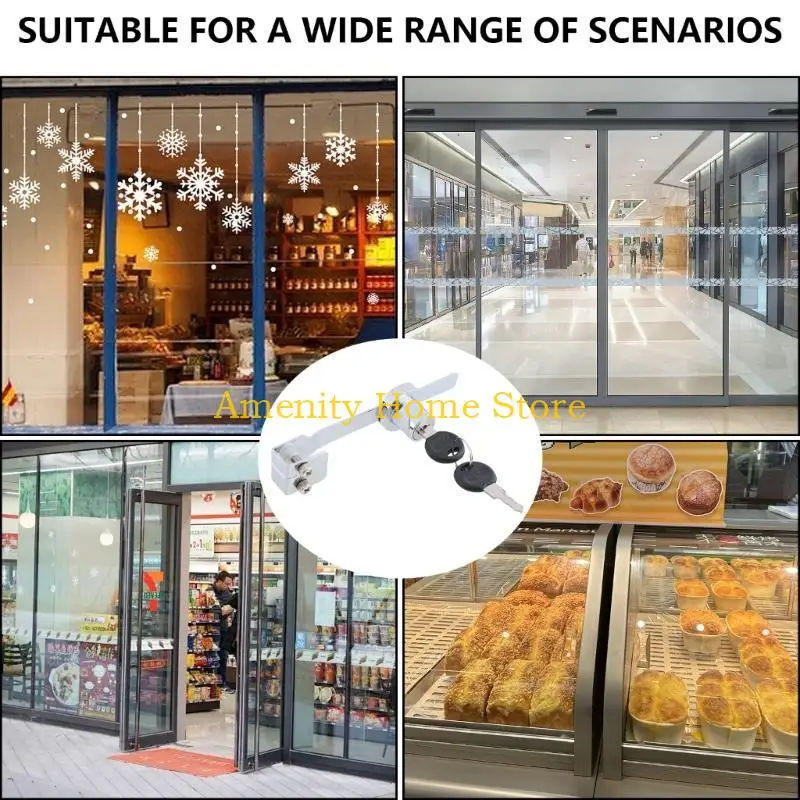 

F26C 2 шт. замок для раздвижной стеклянной двери с трещоткой и ключом для прочного ящика шкафа