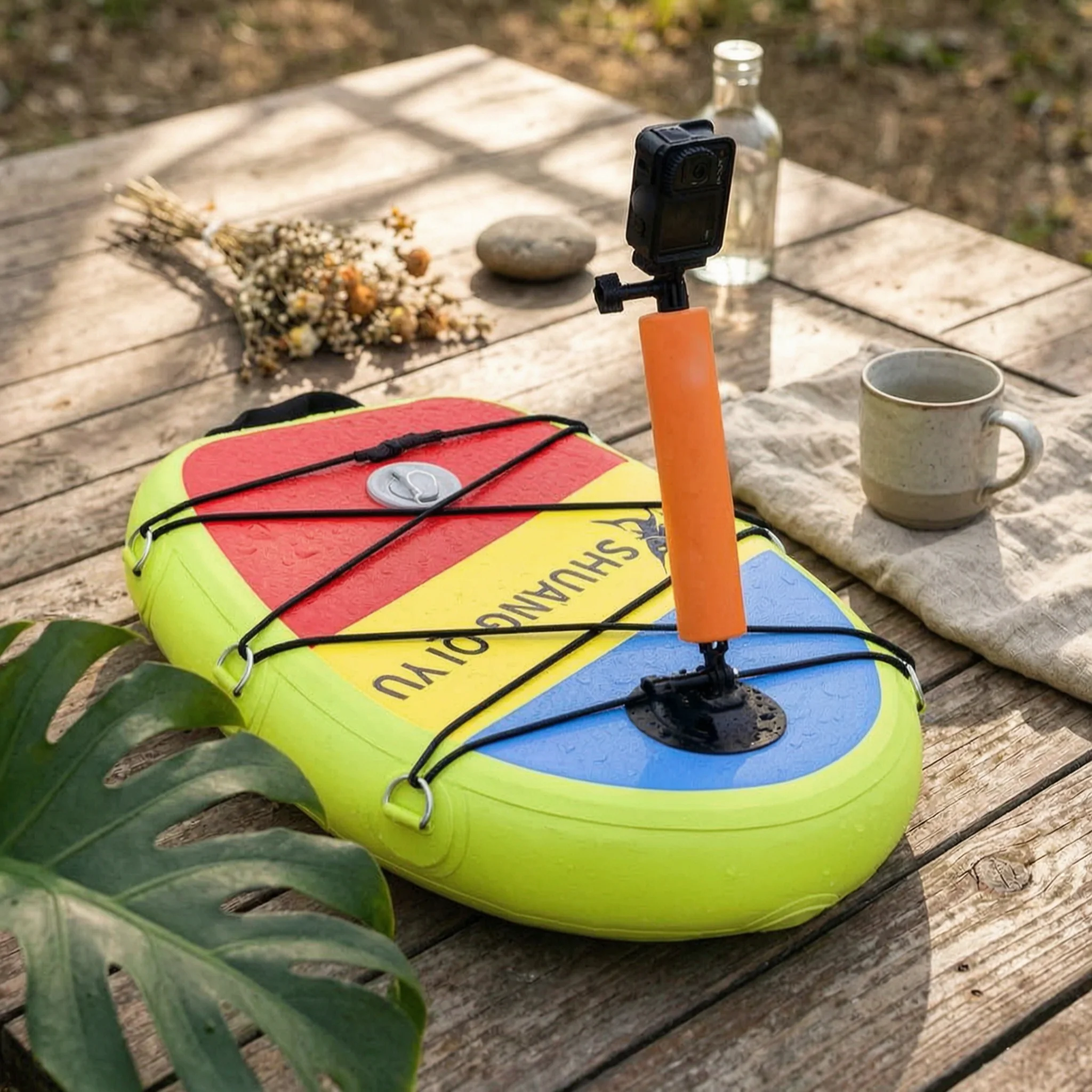 Camera Mount Board High-Strength Inflatable Floating Board Water Play Item Elastic Lacing Multicolor