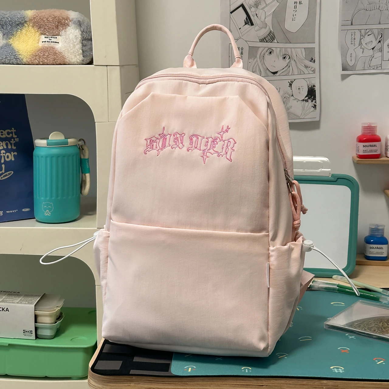Japanese Style Solid Color Backpack Lightweight School Bag for Junior And High School Students Versatile Double shoulder bags