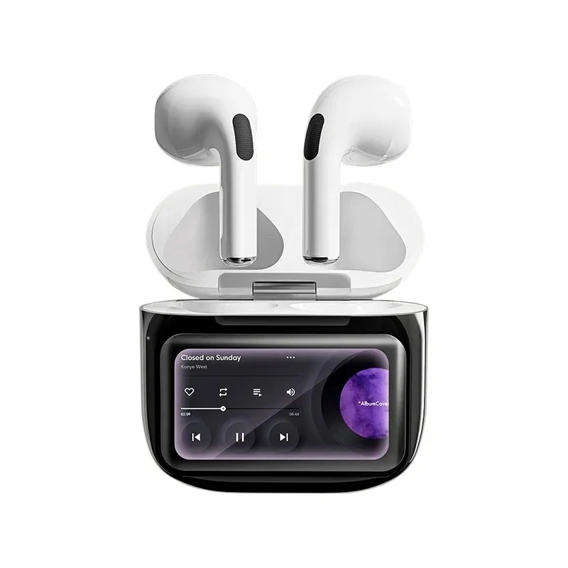 New Creative Wireless Bluetooth Earphones Ultra Long Standby ENC Noise Reduction With LED Color Smart Touch Screen Birthday Gift