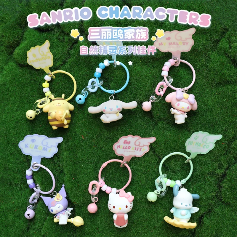 

Official Sanrio Nature Spirit Series Cute Charm Bag Pendant My Melody Cinnamoroll Keychain Girls Gift Kawaii Accessory