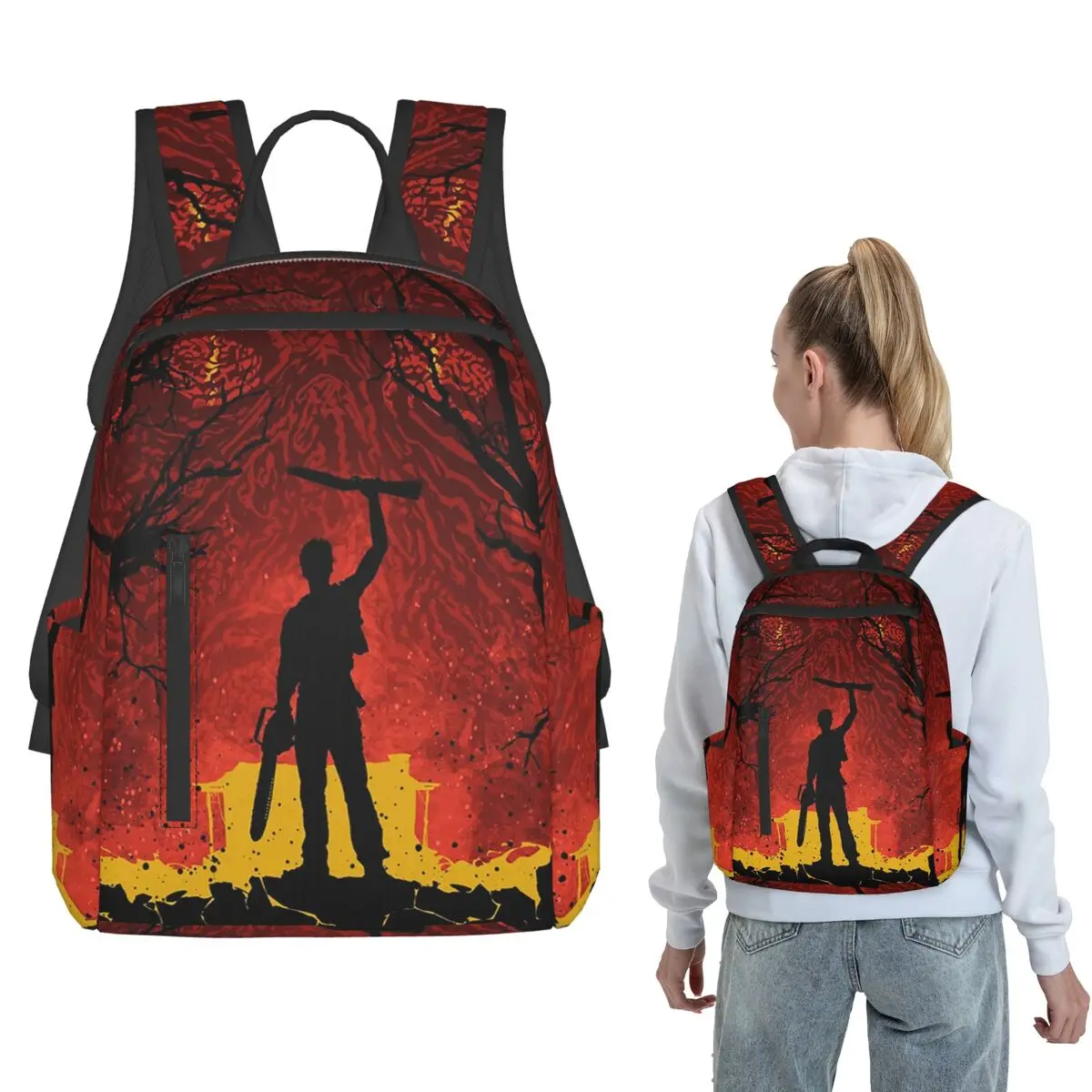Ash Evil Dead Backpack Large Capacity Boys Girls BookBag School Bag Shoulder Bags for Men Women