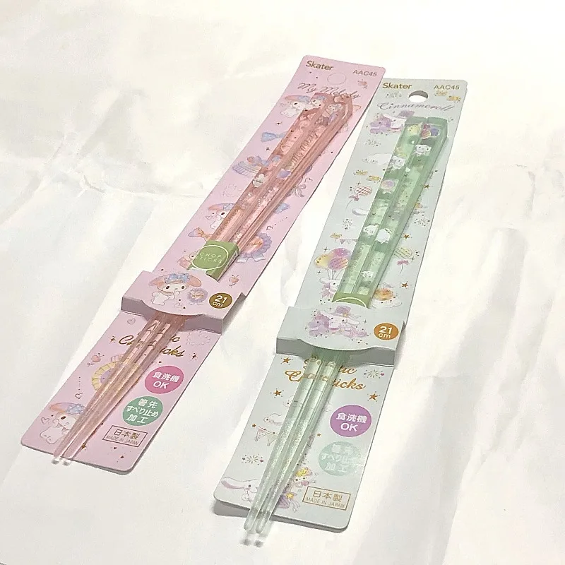 Nuevos palillos Sanrio Cute Cinnamoroll My Melody de dibujos animados, resistentes a altas temperaturas, suministros de vajilla portátiles para el hogar