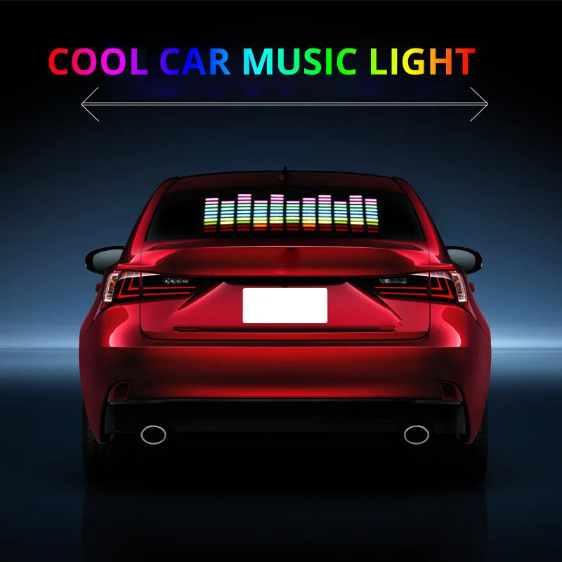 Party Event Supplies Shiny Car Music Rhythm Lamp Sound Voice-activated Colorful Flash LED EL Sheet Stickers Exterior Accessories