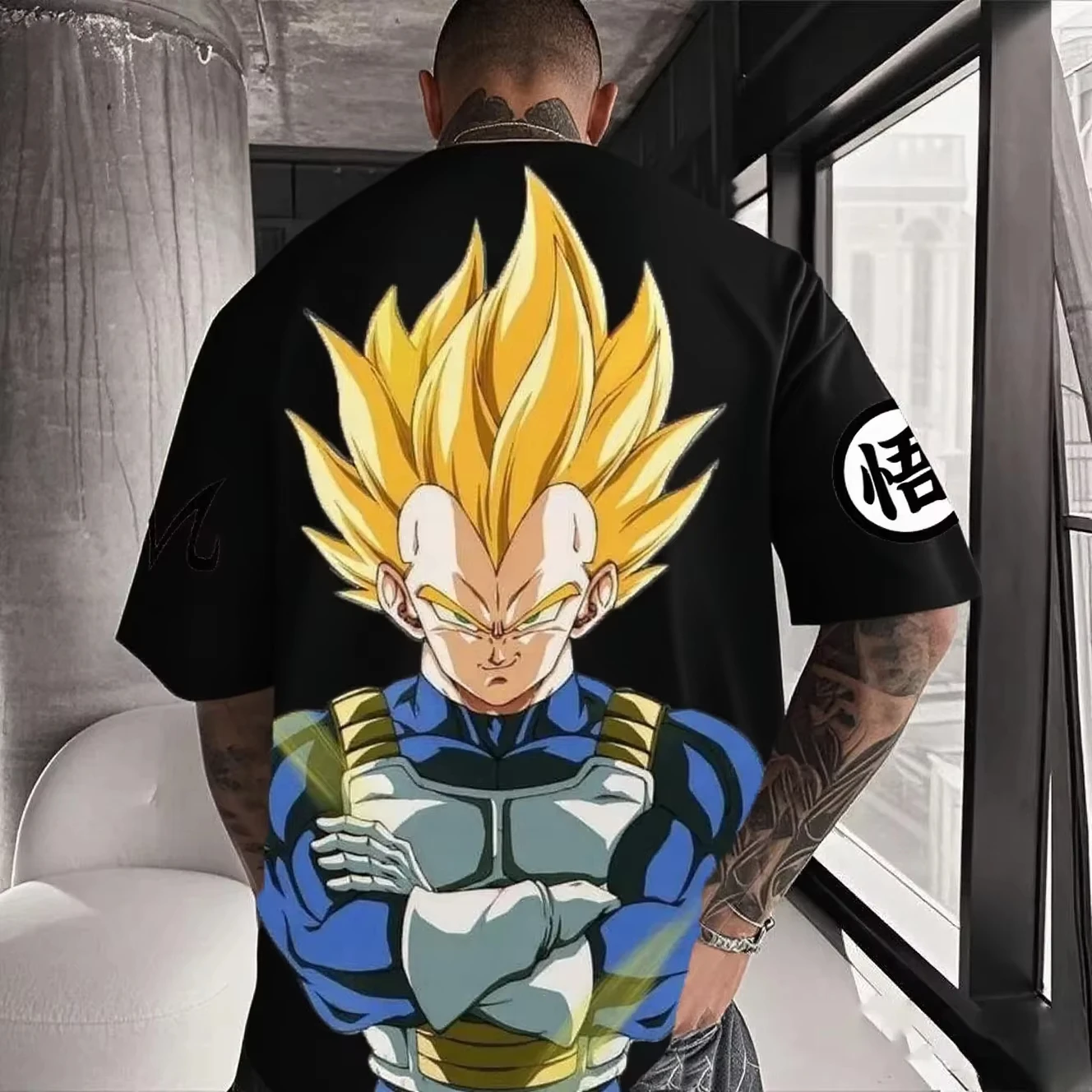 camiseta-estampada-dragon-ball-goku-bandai-solta-masculina-e-feminina-verao-respiravel-esportiva-manga-curta