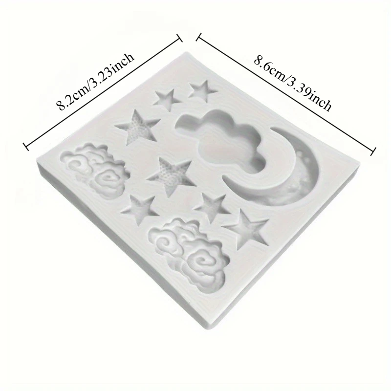 Moon Star Cloud Cake Decoration Mold Silicone Baking Mold - Create Stunning Moon, Star, and Cloud Candy Decorations