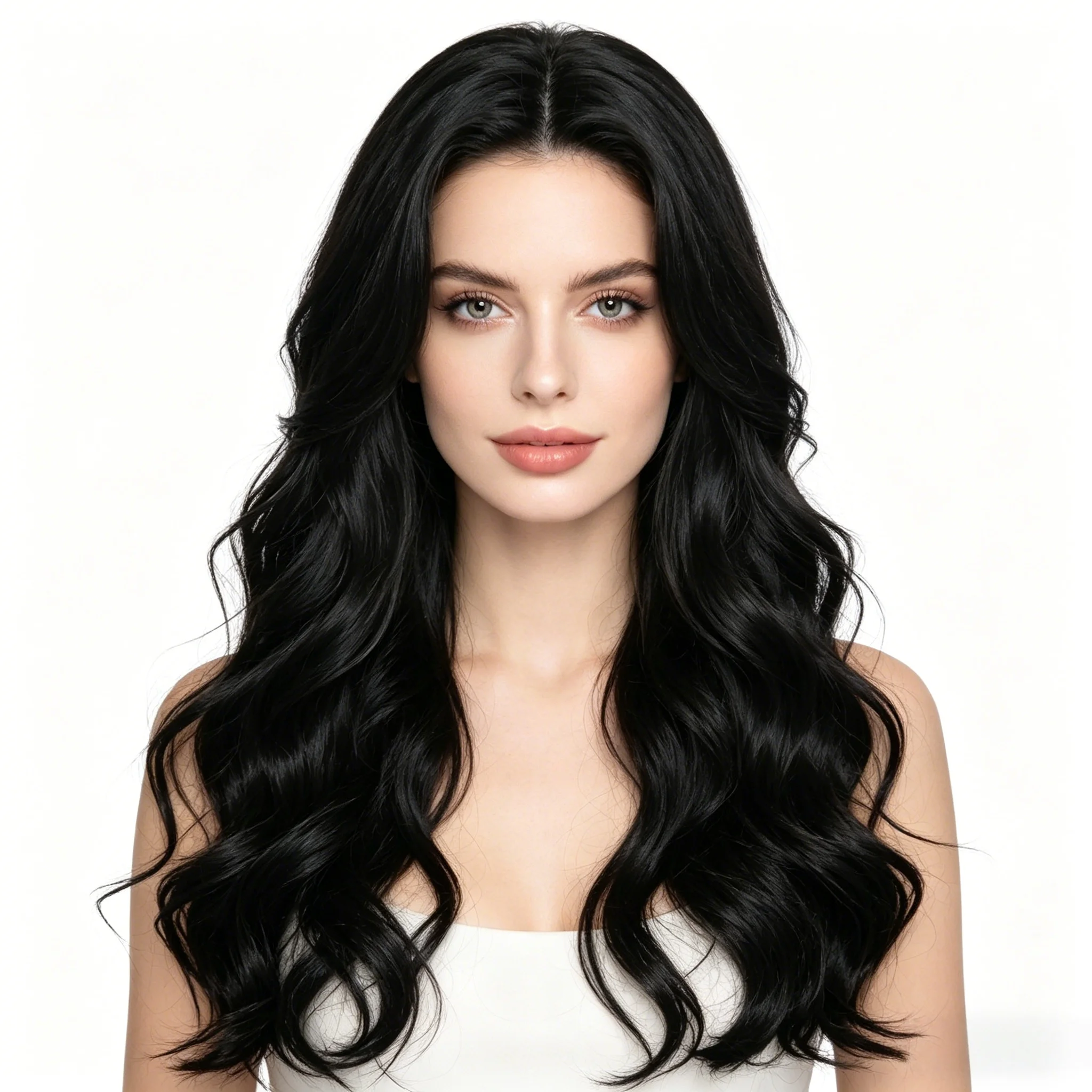 Synthetic 55cm Long Curly Hair Piece, One-Piece Wig, Multiple Colors Available, High-Temperature Fiber Invisible Hair Extension, Versatile Seamless Volumizing Hair Piece for Women