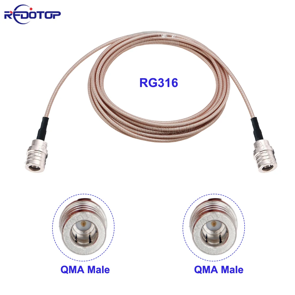 

RG316 QMA Cable QMA Male Plug to QMA Male Connector 50Ohm Low Loss RG-316 RF Coaxial Extension Jumper Pigtail Cord 10cm-20m