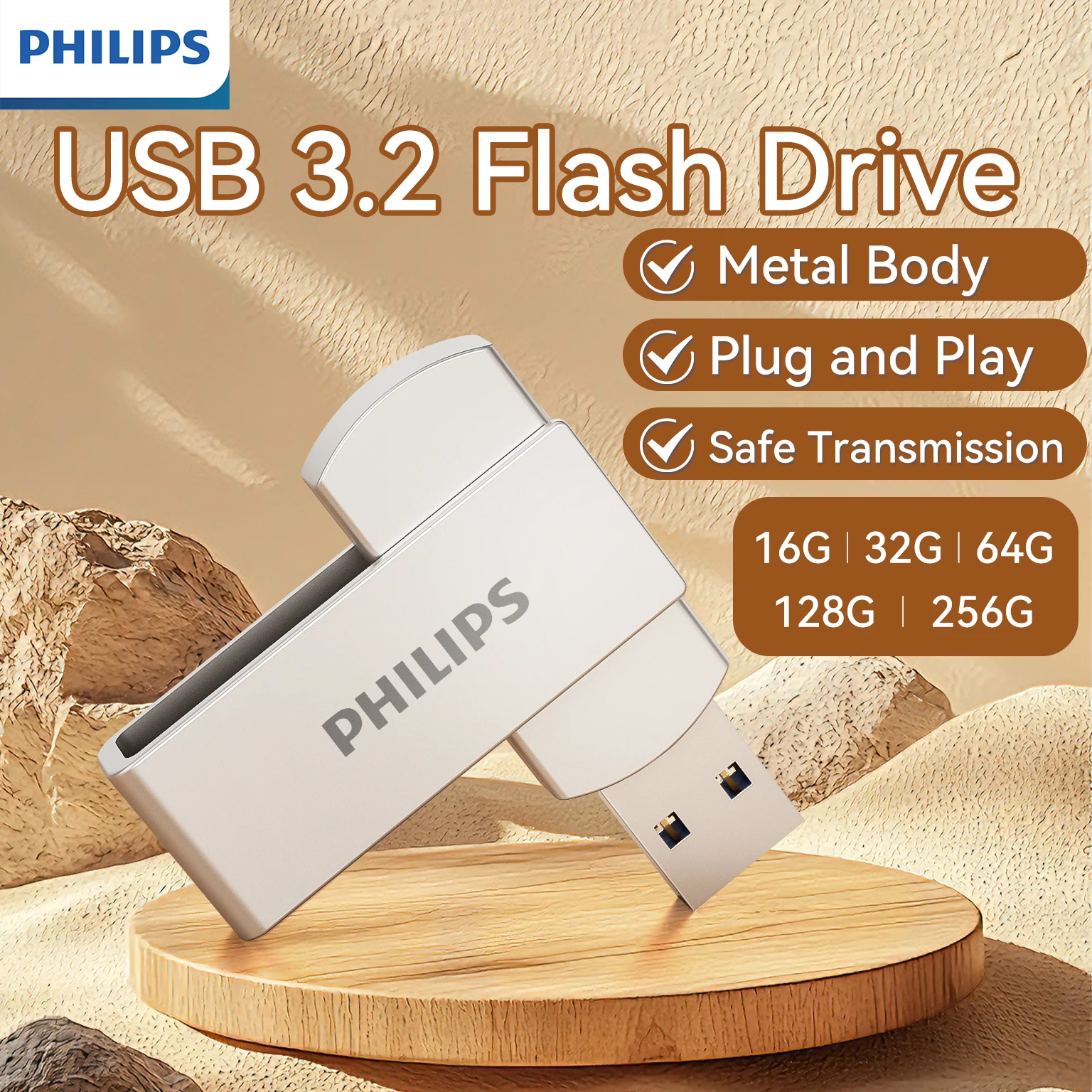 

Philips USB3.2 Flash Drive High Speed Stable Transmission Multi Capacity Portable Storage U Disk For PC Laptop Car Phone