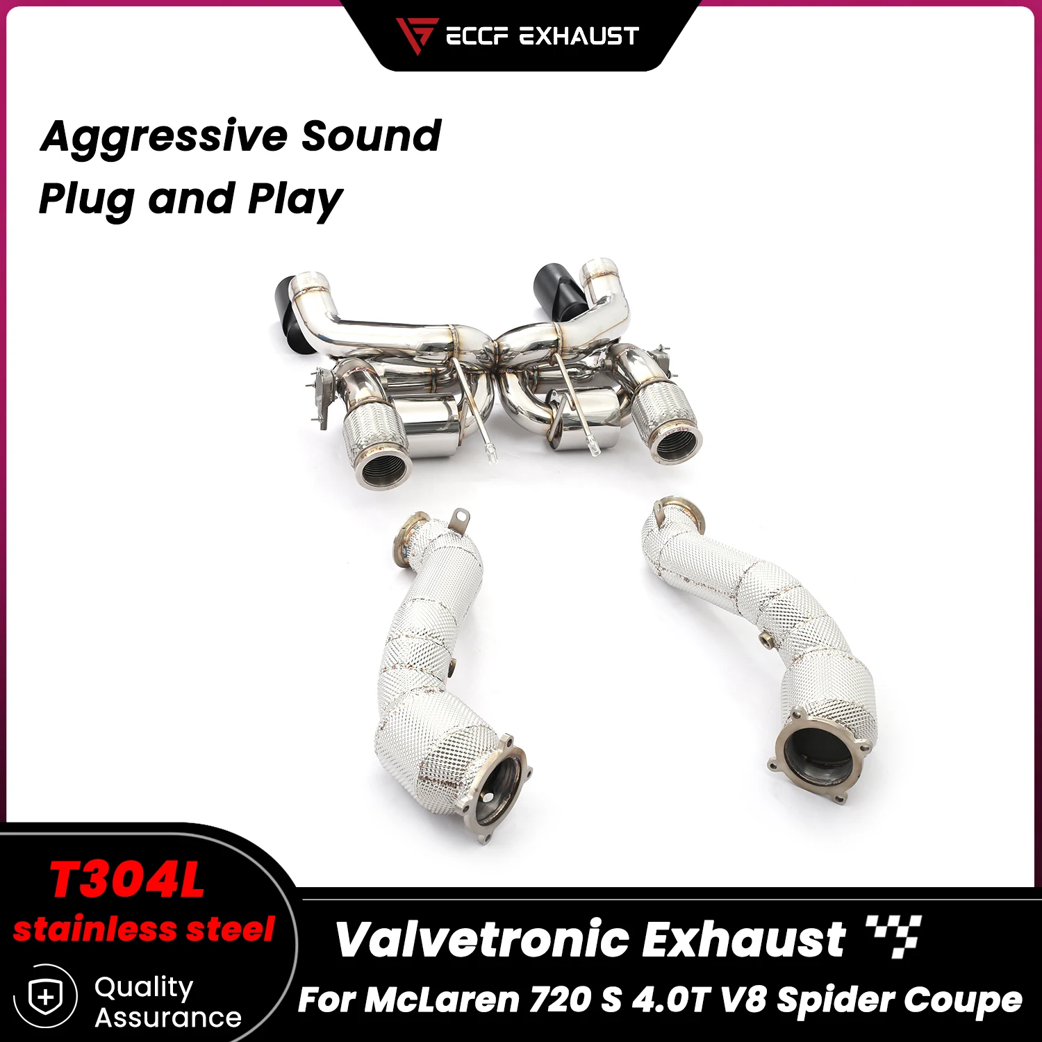 

Sporty OEM Valved Complete exhaust for McLaren 720 S 4.0T V8 Spider Coupe Aggressive Sound Performance Upgrade Easy Installation