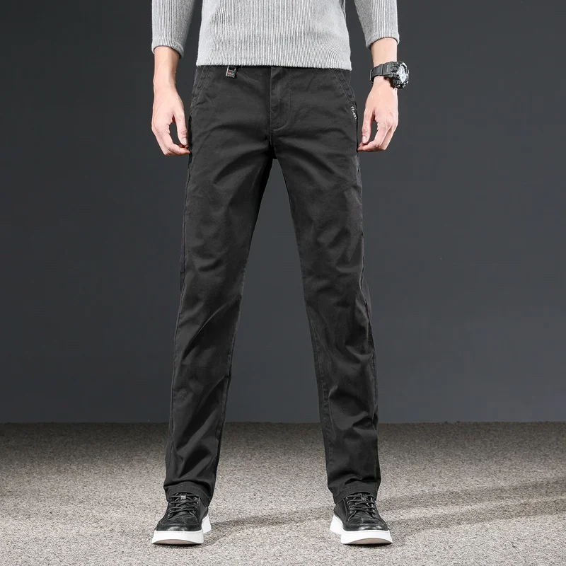 

2025 New Mens Casual Basic Pants Business Trousers Regular Straight Pocket Details Trousers Stretch Pants Male Big Size 40,P331