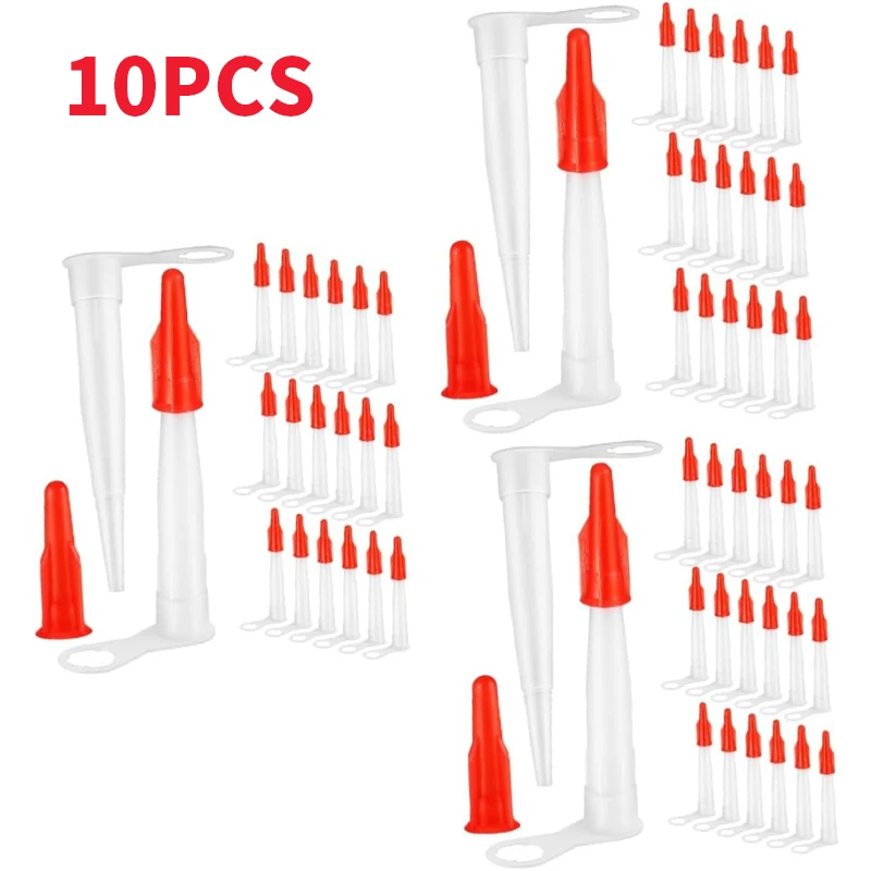 10PCS Silicone Caulking Gun Nozzles Tube Nozzle Cap Cartridge Nozzle Sealing Cap Household Sealant Tool