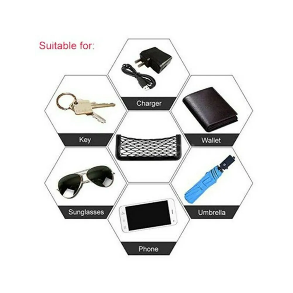 

Car Storage Net Mesh with Elastic Nylon Material 2 Small and 2 Large Seat Back Pockets Designed to Keep Car Interior Tidy
