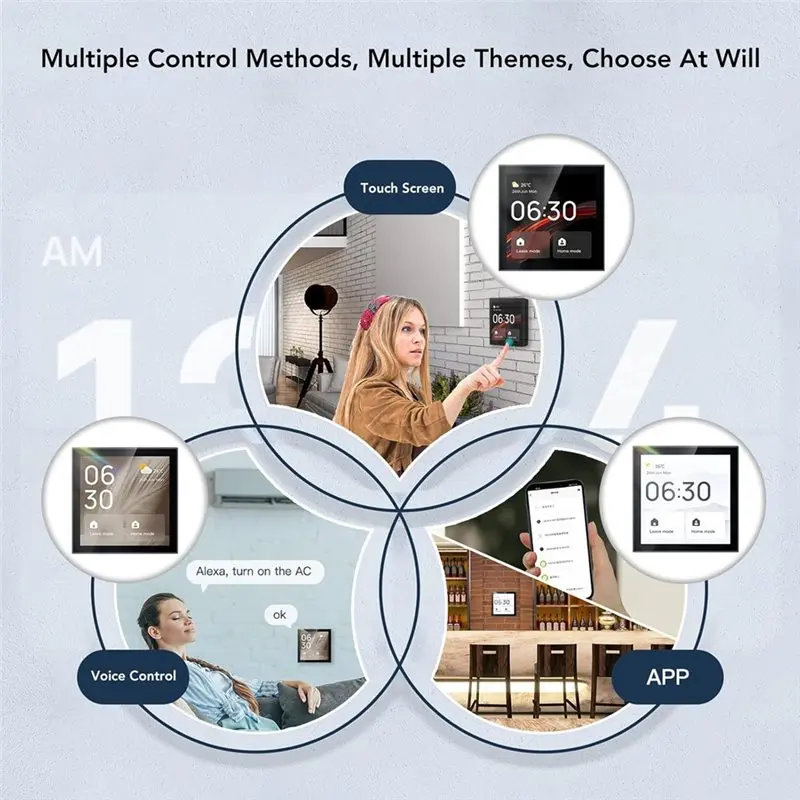 AT19-For Smart For Zigbee Compatible For Smart Home Control Scene Wall Switch Panel With Voice Control And 4 Inch Touch Screen