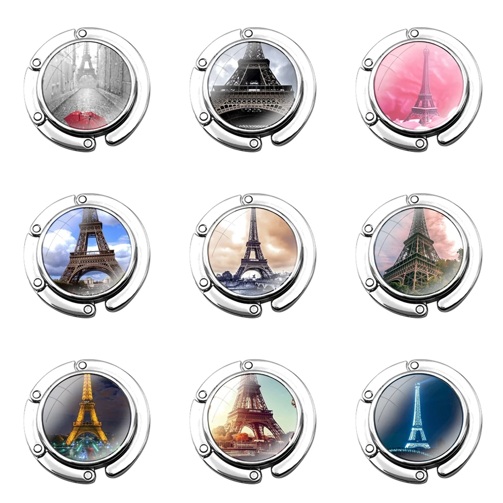 Eiffel Tower Paris France Foldable Purse Hook for Women's  Table Handbag Storage Folding Decor Table Hook