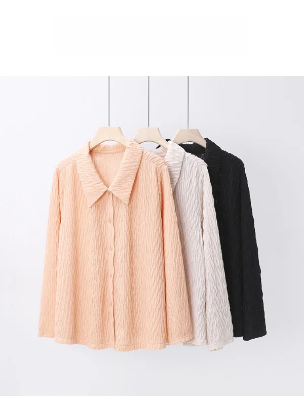 

plus Size Women's Casual Style Long Sleeve Shirt Moon Texture Design Spring New Arrival Polyester Fiber Stretchable Slim Fit