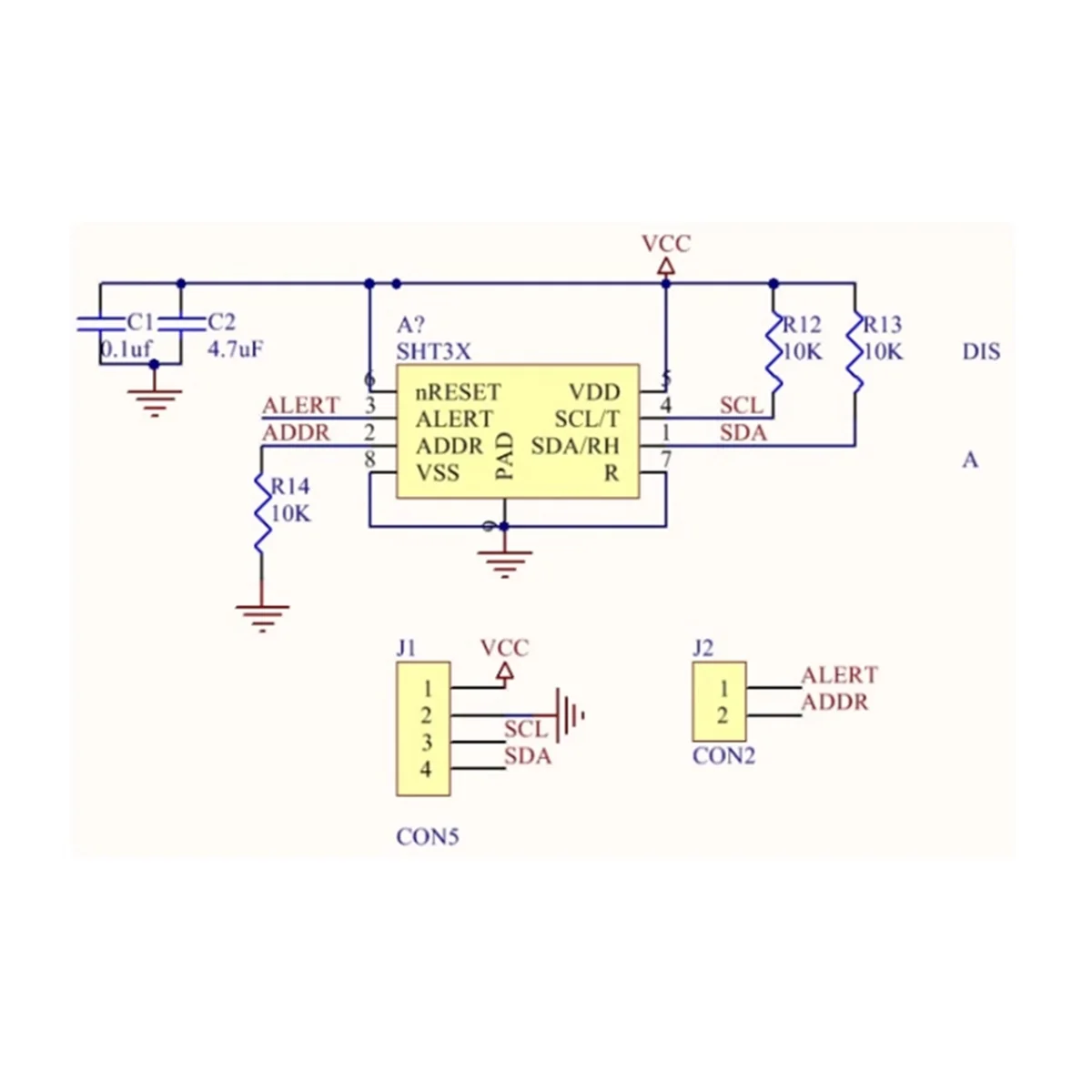 NN89R SHT3X Digitaler Temperatur-Feuchtigkeitssensor SHT30 SHT30-D SHT30-DIS-Modul IIC-Schnittstelle