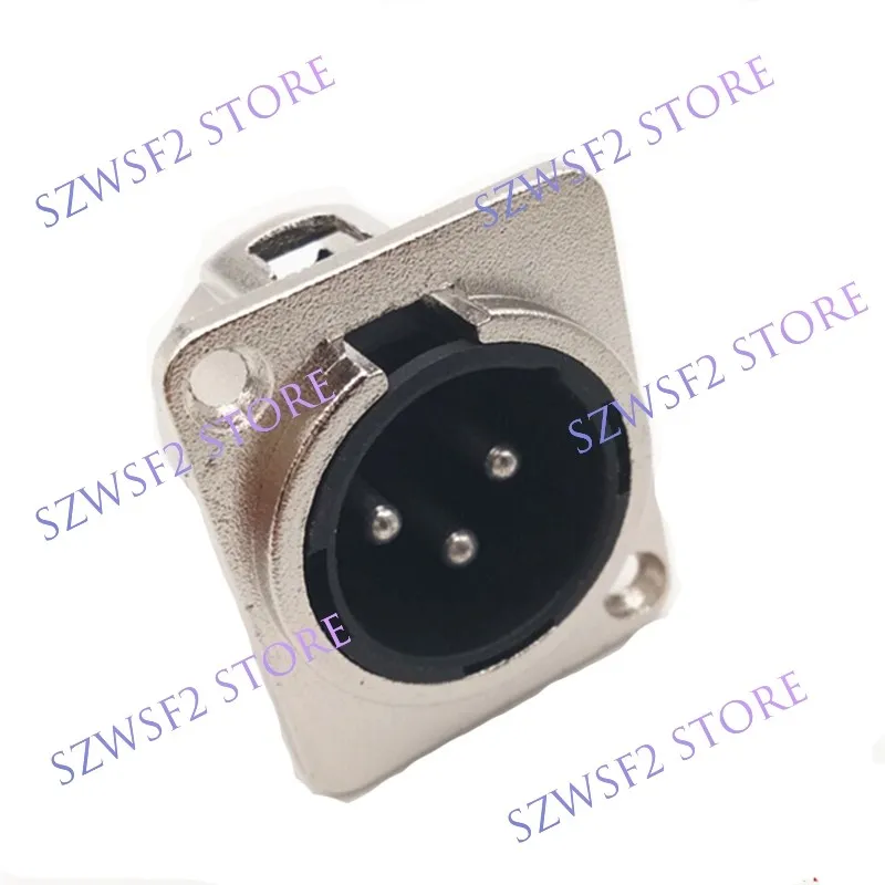 Metal square 3 pole XLR male socket audio microphone socket 3 pole XLR male socket audio socket kanon socket Durable joint E2
