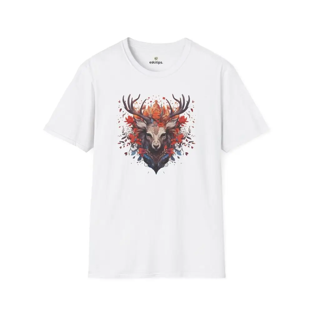 Deer Floral T-Shirt – Enchanting Nature-Inspired Design Anime Graphic T-shirts For Men Clothing Women Tees Y2K Tops Unisex Summe