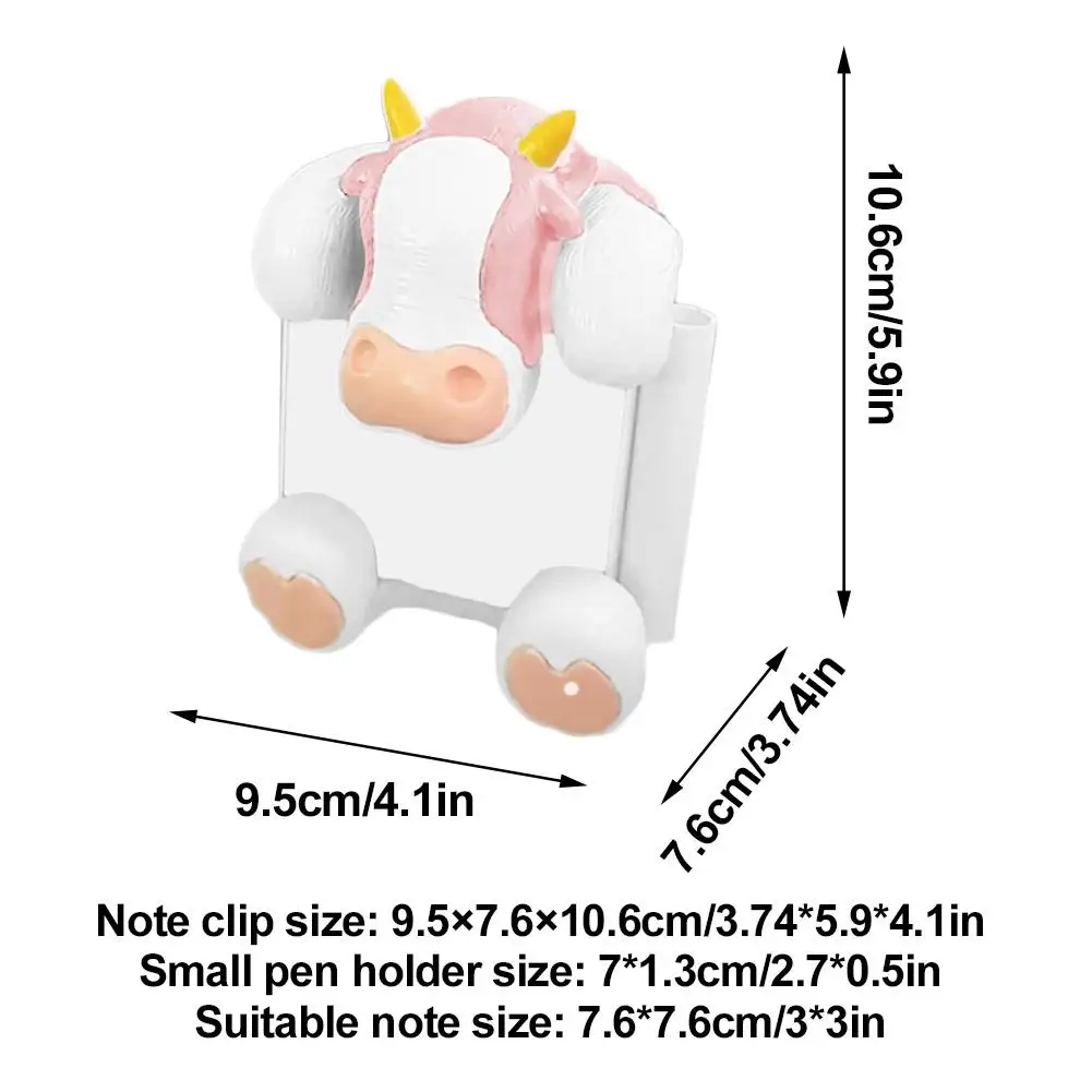 Imagem -06 - Suporte Dispensador de Notas Pegajosas de Vaca com Suporte de Armazenamento de Caneta Design Exclusivo de Ventosa para Estudantes de Escritório Presentes de Aniversário sem Papel