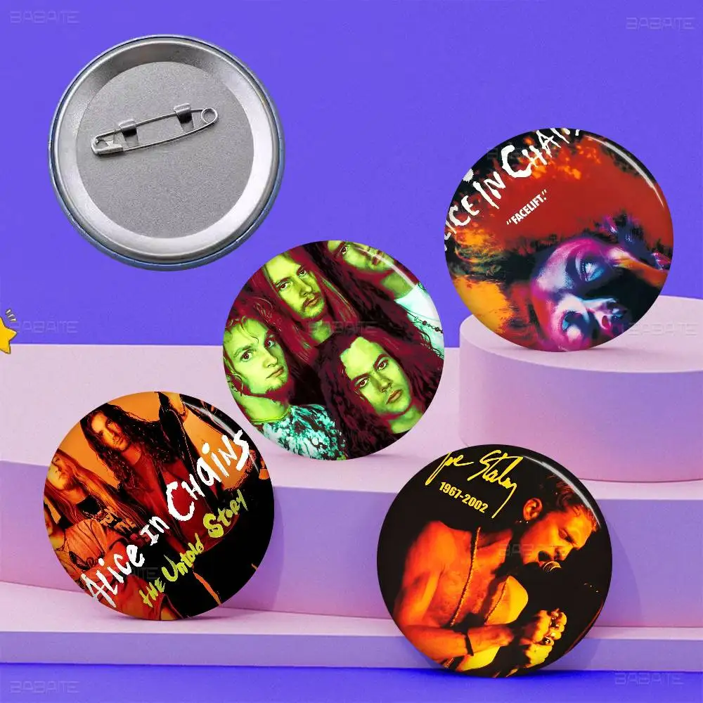 rock Vintage Band A-Alice In C-Chains Customizable Soft Button Pin For Women Creative Jewelry Funny Badge Cartoon Lover Hat